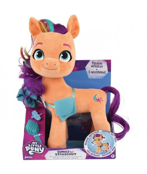 Jemini my little pony peluche sunny articulee +/- 30 cm avec 3 accessoires