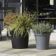 Pot de fleurs conique ELEMENT - Pour intérieur et extérieur - Finition Texturée- Coloris Graphite - Ø60 x H.50 cm - 100L - Po…