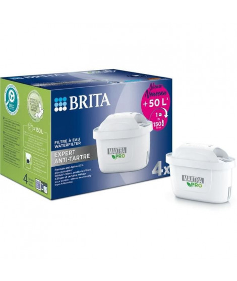 Pack 4 filtres a eau Brita-1050433- maxtra pro expert anti-tartre