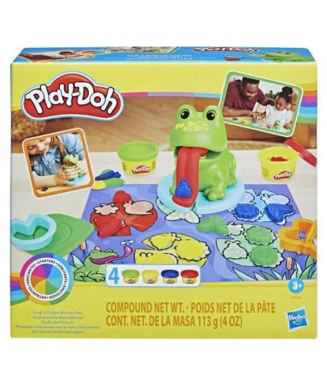 Play-Doh classique La grenouille des couleurs - 4 pots de pâte a modeler, jouets préscolaires