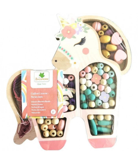 PERLES - COFFRET LICORNE PERLES BOIS