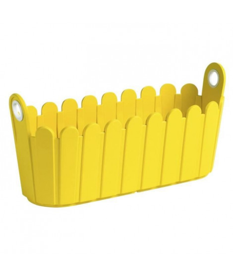 Jardiniere d'extérieur - Jardiniere en plastique recyclé - L.38,9 x l.14,8 x H.19,1 cm - 4,3 litres - Coloris jaune - PoeTIC