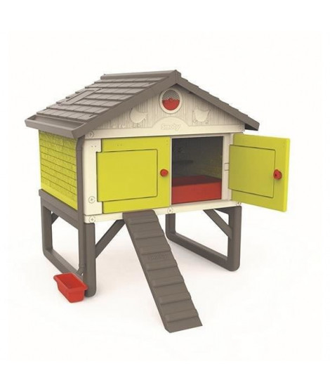 SMOBY Poulailler Cot Cot Cottage pour 5 poules - 159x126x128 cm - Entretien facile - Anti UV