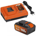 Pack batterie + chargeur 2x20V Dual Power POWDP9064 - Chargeur rapide 4 Ah,  Batterie 2x20 V 2,5Ah sur outil 40V ou  5Ah sur …