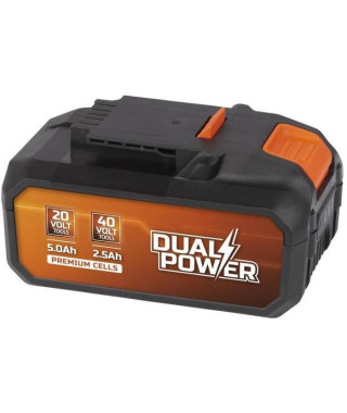 Batterie 2x20V 2,5Ah pour outil 40V ou 5Ah sur outil 20V Dual Power POWDP9037 - Compatible avec outils  40 V & 20 V
