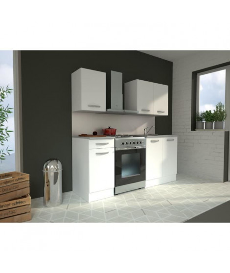 Cuisine complete OSLO - L 180cm - Blanc Mat - Plan de travail inclus