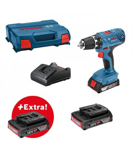 Perceuse visseuse Bosch Professional GSR 18V-21 + 3 batteries GBA 18V 2,0Ah + chargeur GAL 18V-20 , livrés en L-CASE - 061599…