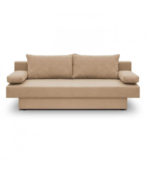 Banquette convertible 3 places Pyry - Tissu beige /sable L 187 x P 85 cm