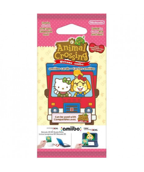 Paquet 6 cartes Animal Crossing New Leaf Welcome amiibo Pack Sanrio