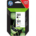 HP 301 Pack de 2 cartouches d'encre noire et trois couleurs authentiques (N9J72AE) pour HP Envy 4505, DeskJet 1050/1512/2548/…