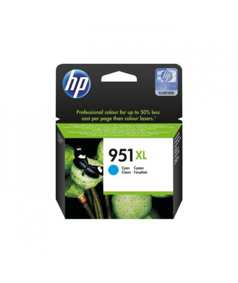 HP 951XL Cartouche d'encre cyan grande capacité authentique (CN046AE) pour HP OfficeJet Pro 251dw/276dw/8100/8600