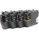 Pack de 4 Cartouches d'encre LC421VAL - BROTHER - Noir, Cyan, Magenta et Jaune capacité standard de 200 pages - Pour DCP-J1050DW