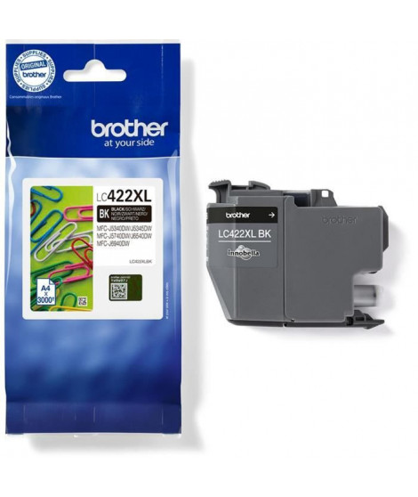 Cartouche LC422XLBK - BROTHER - Noir - 3000p - Pour Business Smart MFC-J5340DW, MFC-J5345DW, MFC-J5740DW, MFC-J6540DW et MFC-…