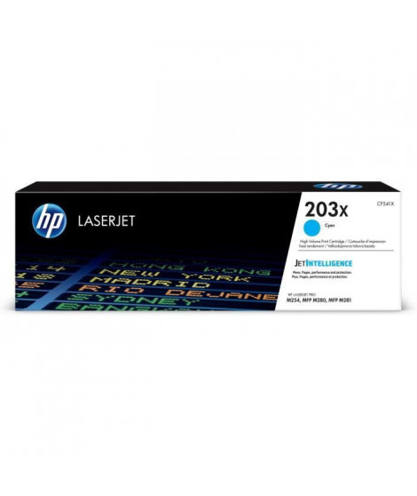 HP 203X Cartouche de toner cyan LaserJet grande capacité authentique (CF541X) pour HP Color LaserJet Pro M254/M280/M281