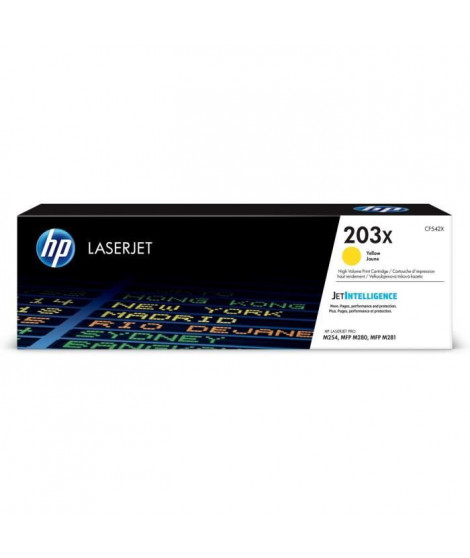 HP 203X Cartouche de toner jaune LaserJet grande capacité authentique (CF542X) pour HP Color LaserJet Pro M254/M280/M281