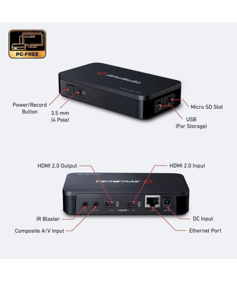 AVerMedia EzRecorder330- Booetier Enregistrement et Streaming en Full HD 1080p sans PC- Passerelle 4K-Compatible Consoles Nex…