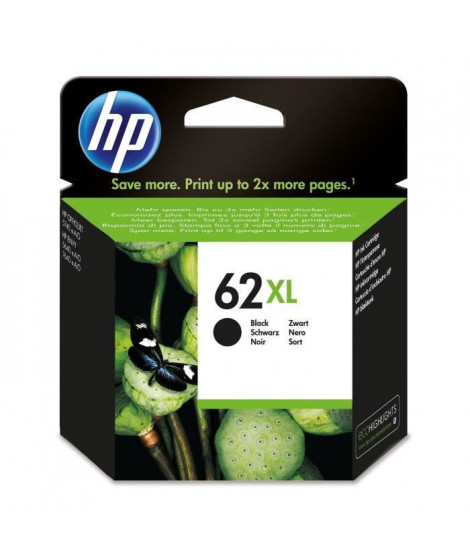 HP 62XL Cartouche d'encre noire grande capacité authentique (C2P05AE) pour Officejet Mobile 250, Envy 5540/5640/7640, Officej…