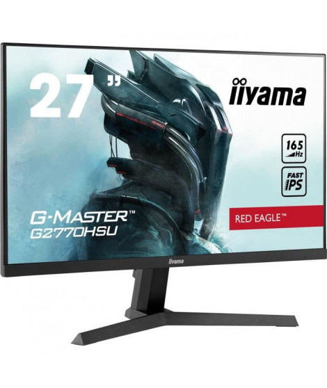 Ecran PC Gamer - IIYAMA G-Master Red Eagle G2770HSU-B1 - 27 FHD - Dalle IPS - 0,8 ms - 165 Hz - HDMI / DisplayPort - FreeSync