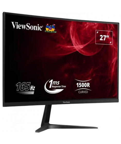 Ecran PC Gamer Incurvé - VIEWSONIC VX2718 - PC - MHD - 27 FHD - Dalle VA - 1 ms - 165Hz - HDMI / DisplayPort -