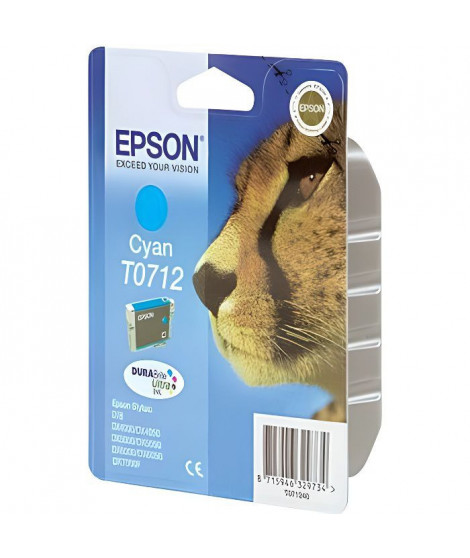 EPSON Cartouche d'encre T0712 Cyan - Guépard  (C13T07124012)