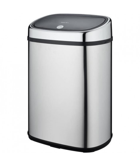 KITCHEN MOVE One-touch Poubelle de cuisine semi-automatique carrée - 50 L - Inox