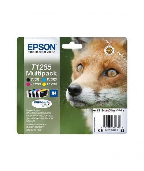 EPSON Multipack T1285 - Renard - Noir, Cyan, Magenta, Jaune (C13T12854012)