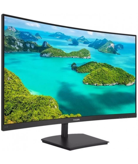 Ecran PC incurvé - PHILIPS 241E1SC/00 - 23,6 FHD - Dalle VA - 4 ms - 75Hz - VGA / HDMI - AMD FreeSync