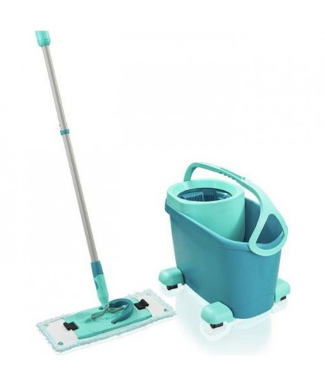 LEIFHEIT Clean Twist M Ergo mobile 52121 Kit de nettoyage sol - Balai a plat lave sol avec housse, seau a essorage facile, ro…