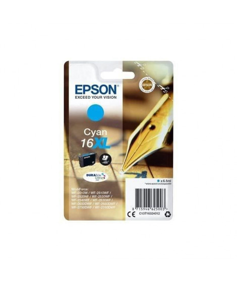 EPSON Cartouche d'encre T1632 XL Cyan - Stylo Plume (C13T16324012)