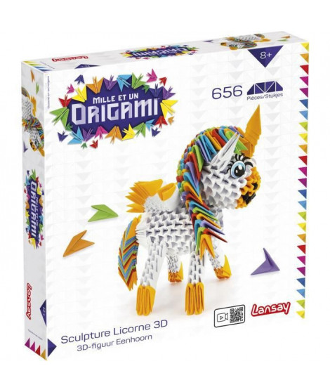 Mille Et Un Origami - Sculpture Licorne 3D - Activités Artistiques - Pliage & Sculpture - Des 8 ans  - Lansay