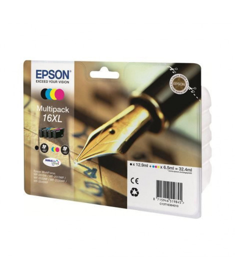 EPSON Multipack 16 XL - Stylo plume - Noir, Cyan, Jaune, Magenta (C13T16364022)