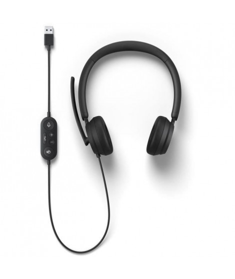 MICROSOFT Modern USB Headset - Casque filaire USB - Bouton Microsoft Teams - Noir