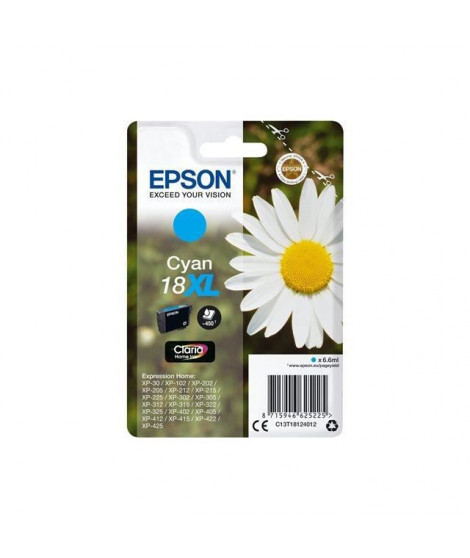 EPSON Cartouche d'encre T1812 XL Cyan - Pâquerette (C13T18124012)