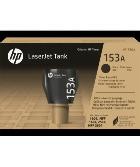 Kit de recharge de toner noir Authentique- HP - HP 153A - Pour LaserJet Tank (W1530A)