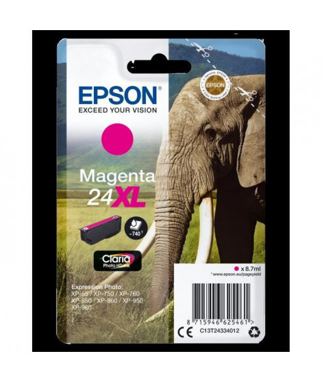 EPSON Cartouche d'encre T2433 XL Magenta - Eléphant (C13T24334012)