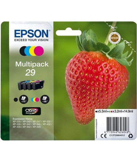 EPSON Multipack T2986 - Fraise - Noir, Cyan, Magenta, Jaune (C13T29864012)