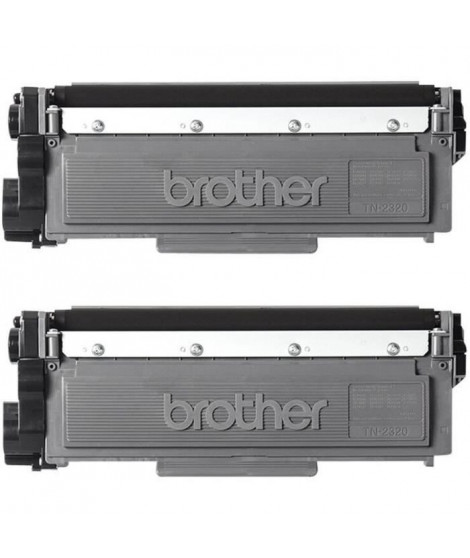 Pack de 2 Toners TN2320TWIN-BROTHER-Noir-2x2600p.-DCP-L2500, L2520, L2560, HL-L2300, L2340, L2360, L2365, MFC-L2700, L2720, L…