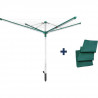 Séchoir parapluie Linomatic 500 Deluxe Cover 82007 Leifheit - Etendoir extérieur rotatif 50 metres- Fils rétractables douille…