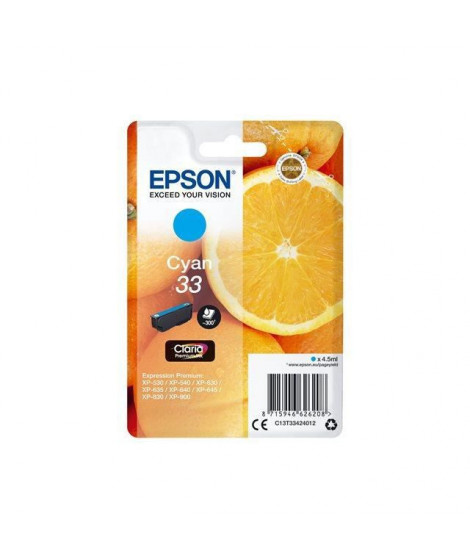 EPSON Cartouche d'encre T3342 Cyan - Oranges (C13T33424012)