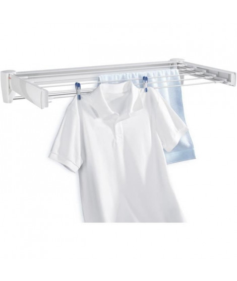 Séchoir a linge mural Telegant 36 Protect Plus 83201 Leifheit - Etendoir a linge extensible et compact - 5 barres de séchage