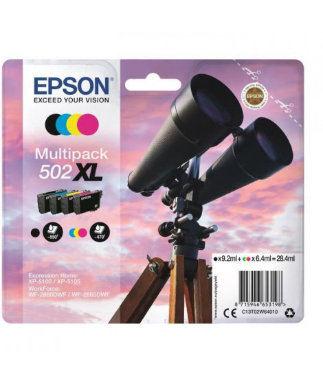 EPSON Multipack 502 XL - Jumelles - Noir, Cyan, Jaune, Magenta (C13T02W64020)