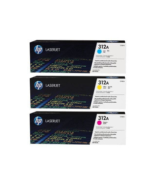 HP 312A Pack de 3 cartouches de toner trois couleurs LaserJet authentiques (CF440AM) pour HP Color LaserJet Pro M476