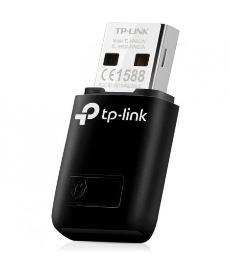 Clé WiFi Puissante - TP-LINK - N300 Mbps - Mini adaptateur USB wifi, dongle wifi - Compatible Win 10/8.1/8/7/XP - TL-WN823N