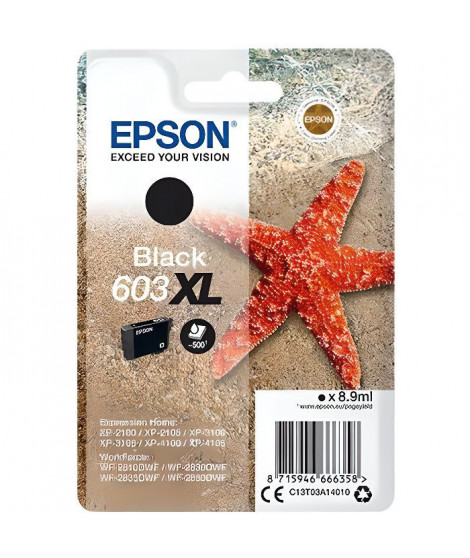 EPSON Cartouche d'encre 603 XL Noir - Etoile de mer (C13T03A14010)