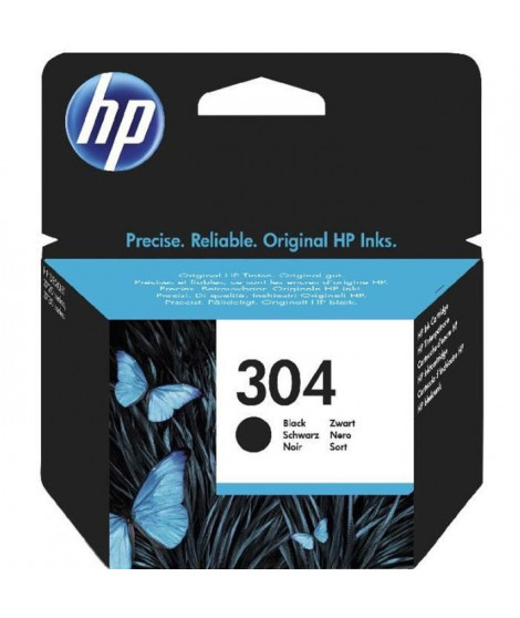 HP 304 Cartouche d'encre noire authentique (N9K06AE) pour HP DeskJet 2620/2630/3720/3730