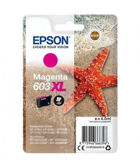 EPSON Cartouche d'encre 603 XL Magenta - Etoile de mer (C13T03A34010)