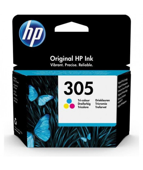 HP 305 Cartouche d'encre trois couleurs authentique (3YM60AE) pour HP DeskJet 2300/2710/2720/Plus4100, HP Envy 6000/Pro 6400