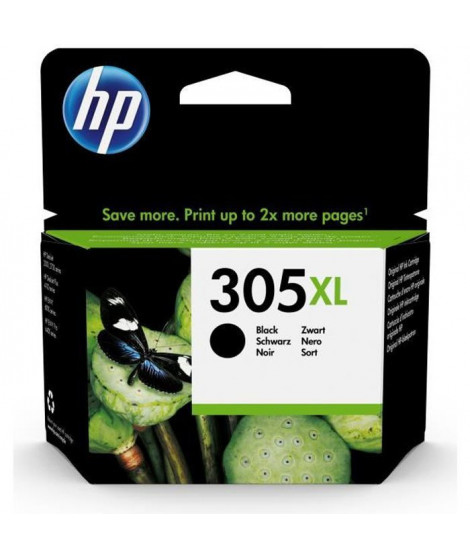 HP 305XL Cartouche d'encre noire grande capacité authentique (3YM62AE) pour DeskJet 2300/2710/2720/Plus4100, Envy 6000/Pro 6400