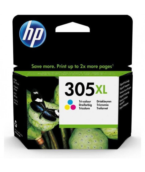 HP 305XL Cartouche d'encre trois couleurs grande capacité authentique (3YM63AE) pour DeskJet 2300/2710/2720/Plus4100, Envy 6000
