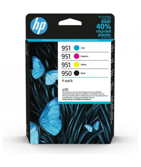 HP 950/951 Pack de 4 cartouches noire, cyan, jaune et magenta authentiques (6ZC65AE) pour HP OfficeJet Pro 8600